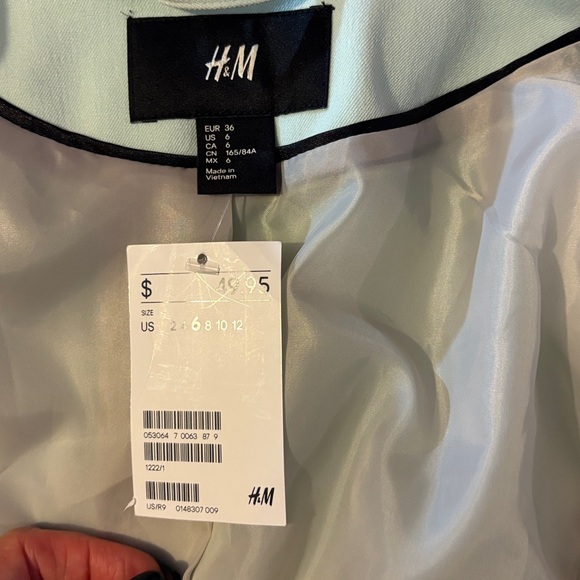 NWT H&M classic mint green Blazer. Soft girl romantic Sz 6. - Picture 10 of 16